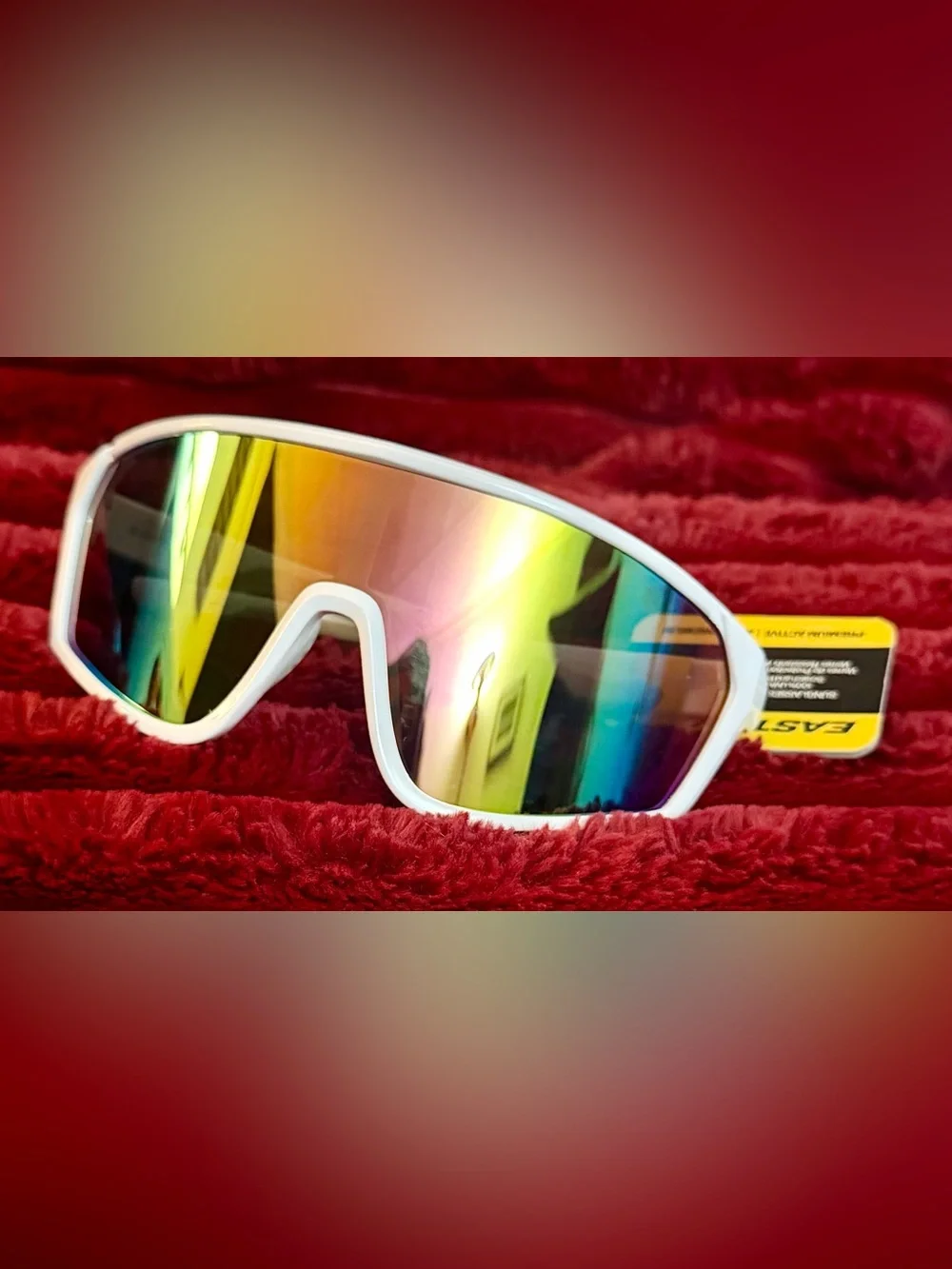 🕶️Easton White Frame Sunglasses with Rainbow Mirrored Lens